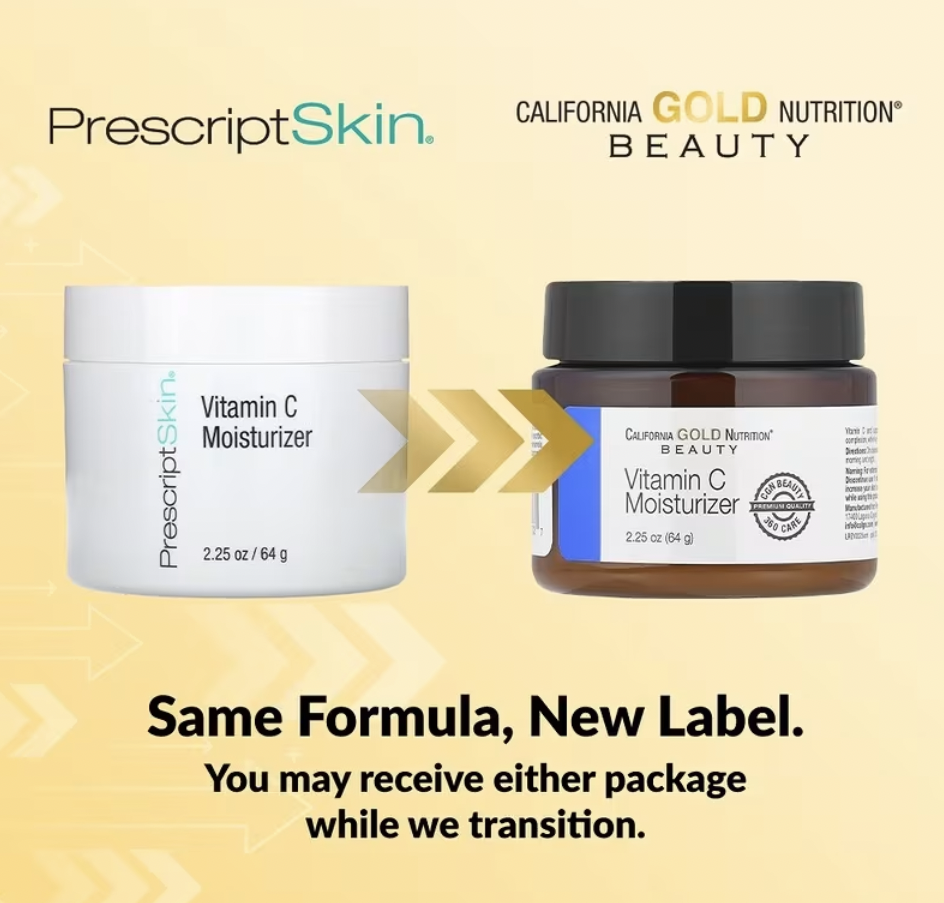 California Gold Nutrition, легкий увлажняющий крем с витамином C, для осветления кожи, 64 г (2,25 унции)