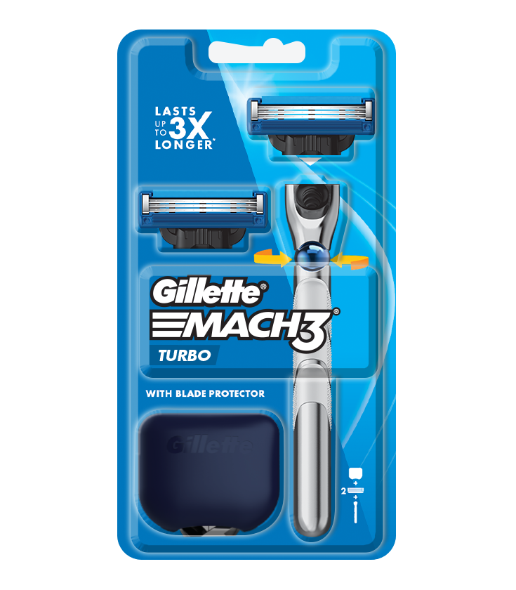 Gillette Mach3 Turbo Razor 1'S+Blades 2'S