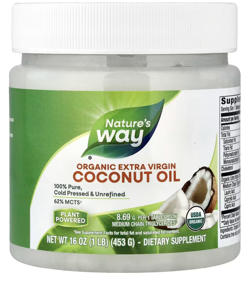 Nature's Way, органическое нерафинированное кокосовое масло высшего качества, 453 г (16 унций)