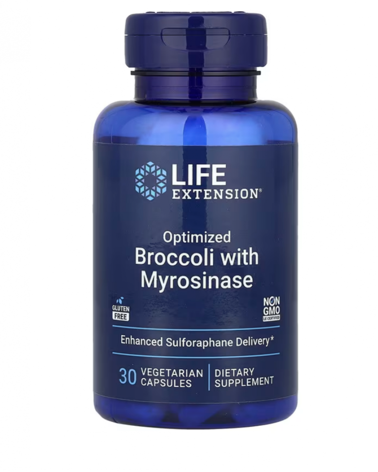 Life Extension, Оптимизированная брокколи и мирозиназа, 30 вегетарианских капсул