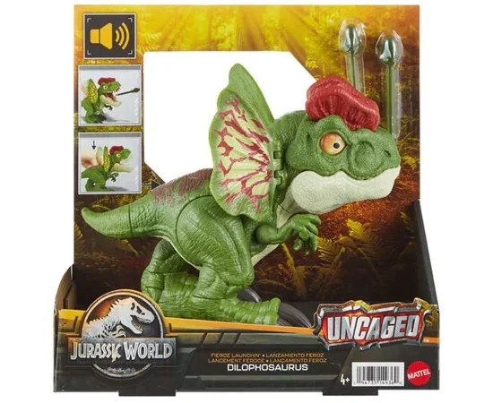 MATTEL Toy Jurassic World Uncaged Fierce Launchin' Dilophosaurus Multi-Color