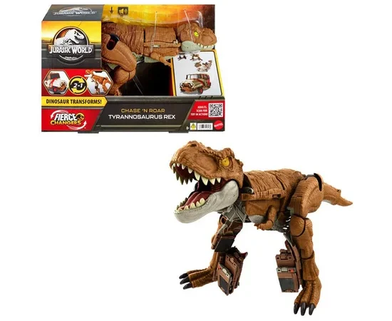 MATTEL Toy Jurassic World Fierce Changers Chase 'N Roar Tyrannosaurus Rex Multi-Color