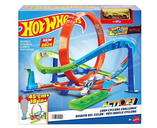 HOTWHEELS Toy Loop Cyclone Challenge HTK16 Multi-Color