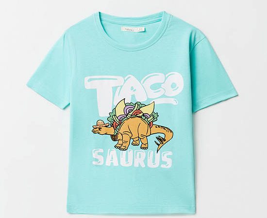 SFERA KIDS Girl T-Shirt Tacosaurus Printed Light Blue