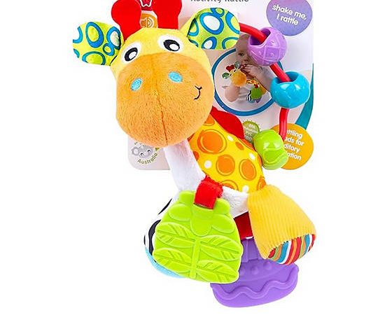 PLAYGRO Plush Giraffe Activity Rattle Multi-Color