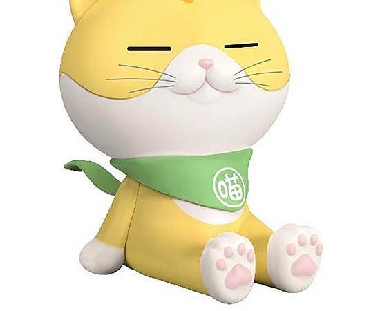 TATA CAT Phone Stand Figure Cheese Cat CC-1618C Yellow