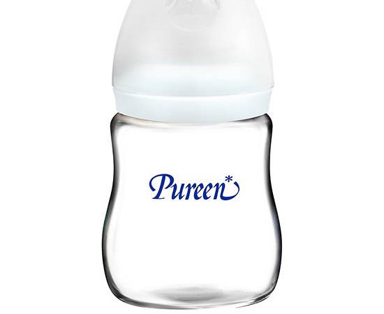 PUREEN Baby Bottle Wide Neck Soft Flex Ultra Clear 4 Oz.