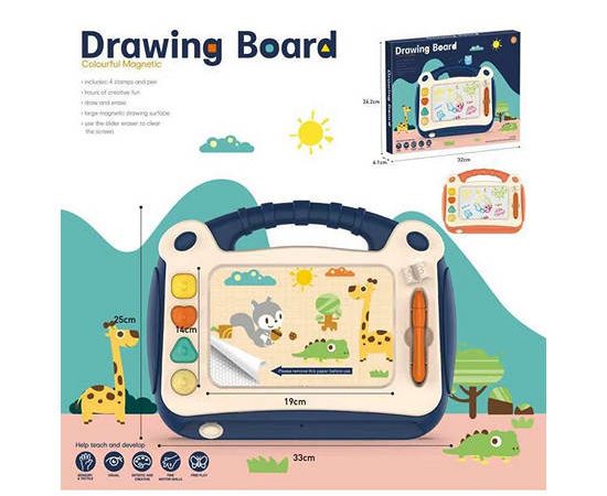 WISHER TOY Colored Drawing Board Comes with 4 Geometric Shape Pumps Multi-Color