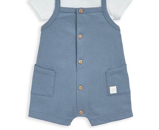 MAMAS & PAPAS Boy Infant Romper & Bodysuit Outfit Set Blue