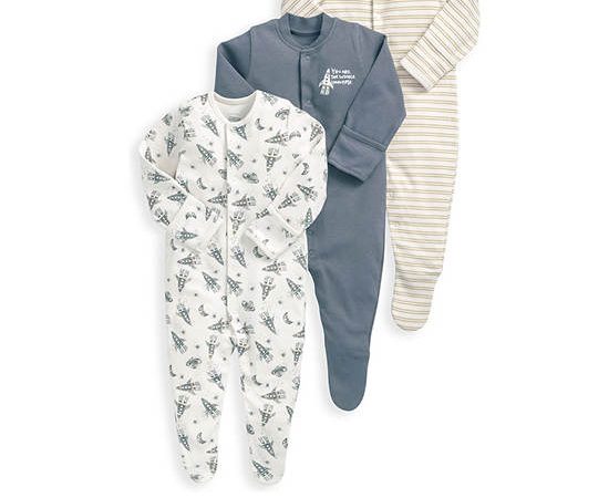 MAMAS & PAPAS Boy Toddler Sleepsuit Universe 3 Pk Multi-Color