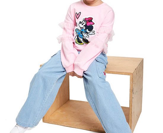 FOF KIDS Girl Pants Disney Minnie Mouse Printed Light Blue