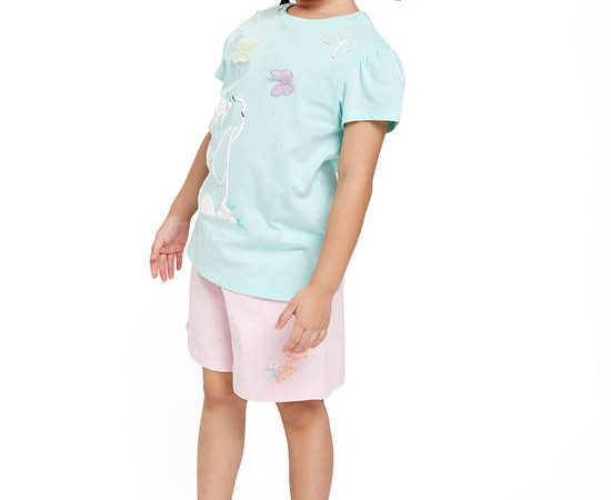 FOF KIDS Girl Shorts Flower Printed Pink