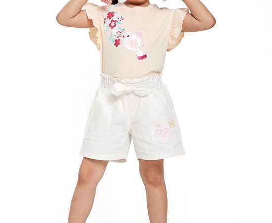 FOF KIDS Girl Shorts Butterfly Printed White