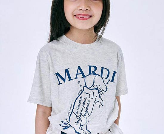 MARDI MERCREDI LES PETITS T-Shirt Swing The Tail Ddanji Oatmeal Blue