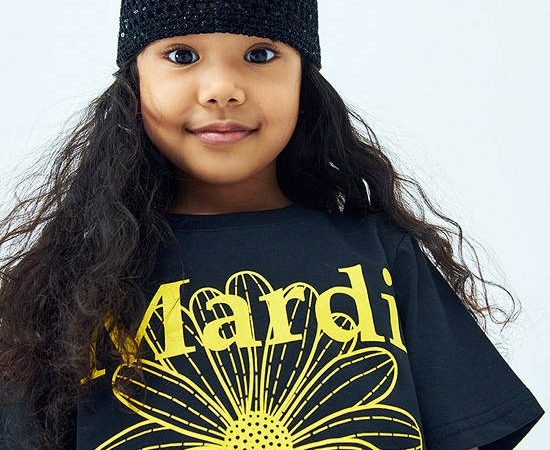 MARDI MERCREDI LES PETITS Tshirt Flowermardi Black Yellow