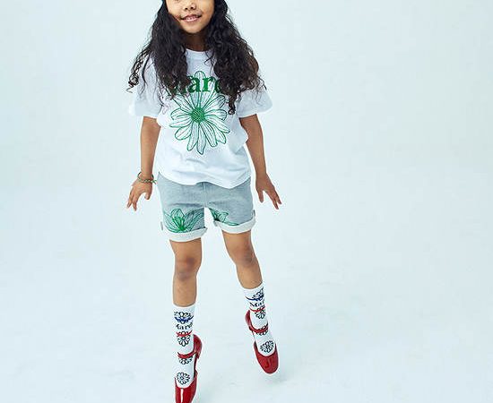 MARDI MERCREDI LES PETITS Tshirt Flowermardi White Green