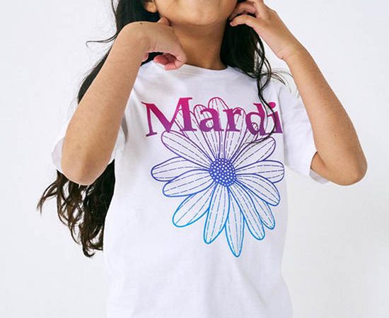MARDI MERCREDI LES PETITS Tshirt Flowermardi Gradation White Purple