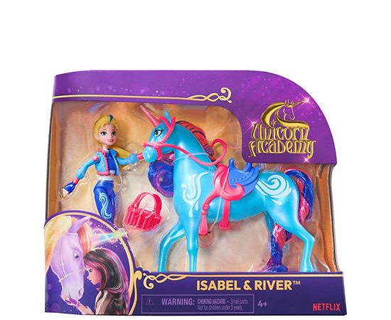 UNICORN ACADEMY Small Doll and Unicorn Toy Set Isabel & River Black