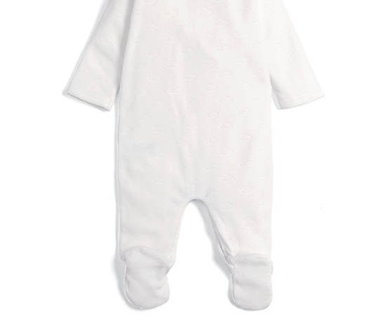 MAMAS & PAPAS Unisex Infant Jumpsuit with Hat Cloud Velour AIO White