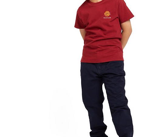 DeFry 01 Boy T-Shirt Crew Neck Short Sleeves Red