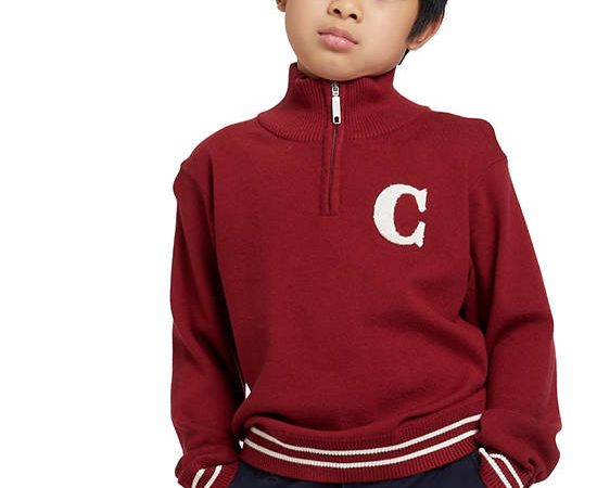DeFry 01 Boy Sweatshirt Crew Neck Red
