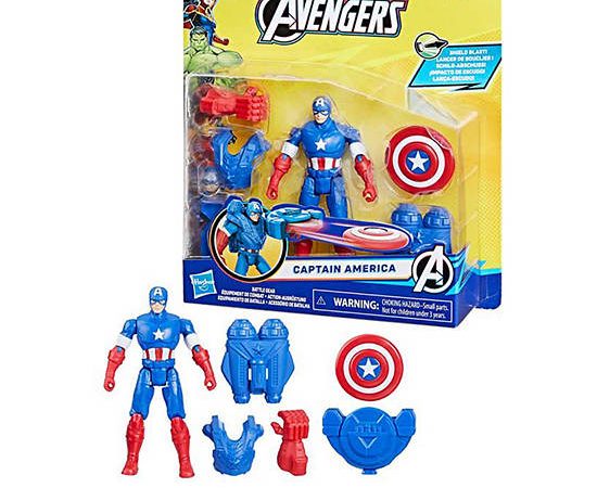 MARVEL HASBRO Figure Avengers Captain America Battle Gear 4 inch