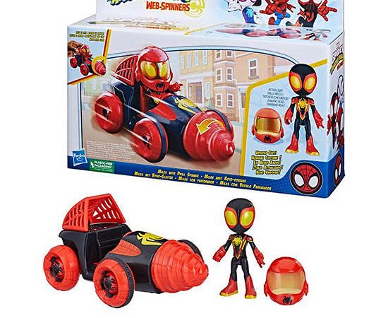 MARVEL HASBRO Figure Saf Webspinner Miles With Drill Spinner