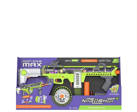 DART ZONE Toy Gun Dart Blaster Max Nitroshot Stryker 2.0 Multi-Color