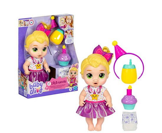 BABY ALIVE Doll Birthday Bestie Lil Lala Goo Goo Multi-Color