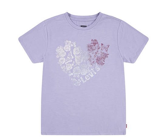 LEVI'S KIDS Girl T-shirt Heart Graphic Heirloom Lilac