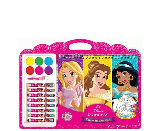 DISNEY Coloring Book Princess - Color As You Wish + Watercolor And Oil Pastel Multi-Color