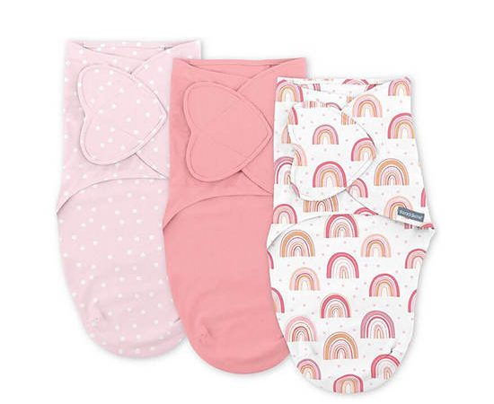 INGENUITY Swaddle Monogram Rainbow 3 pcs Cherry Blossom Pink