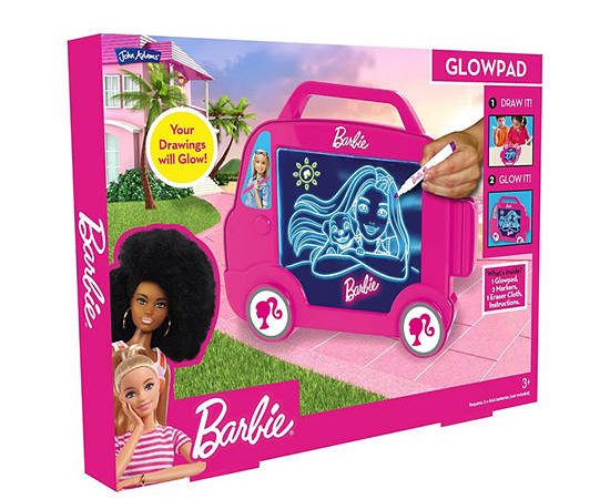 BARBIE Drawing Tablet John Adams Camper Van Glow Pad Multi-Color