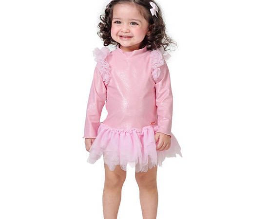 KEED Girl Swimsuit One Piece Glitter Princess Pink