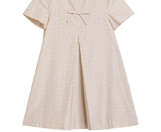 EMPORIO ARMANI Girl Dress Short Sleeves SS25 Sandshell