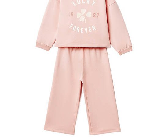 SFERA KIDS Girl Set Long Terry Light Pink