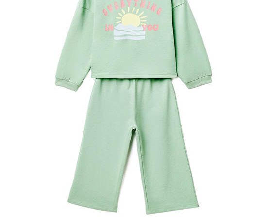 SFERA KIDS Girl Set Long Terry Green