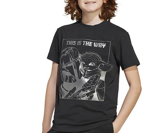 ADIDAS KIDS Unisex Kids T-Shirt Adidas x Star Wars The Mandalorian Graphic Black