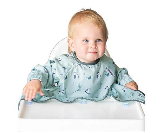 TIDY TOT Toddler Long Sleeves Cover & Catch Bib Owls