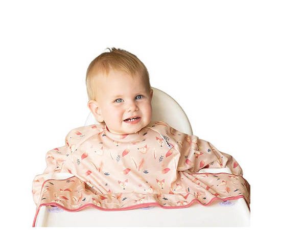 TIDY TOT Toddler Long Sleeves Cover & Catch Bib Foxes