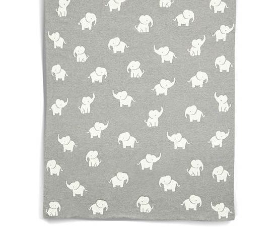 MAMAS & PAPAS Baby Blanket Knitted Welcome to the World Elephant Grey