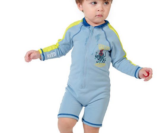 KEED Boy Swimsuit Long Sleeve Tempflex Neon Marine Navy