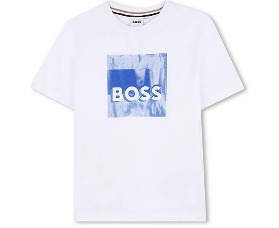 BOSS KIDS Boy T-Shirt Short Sleeves Graphic Print White