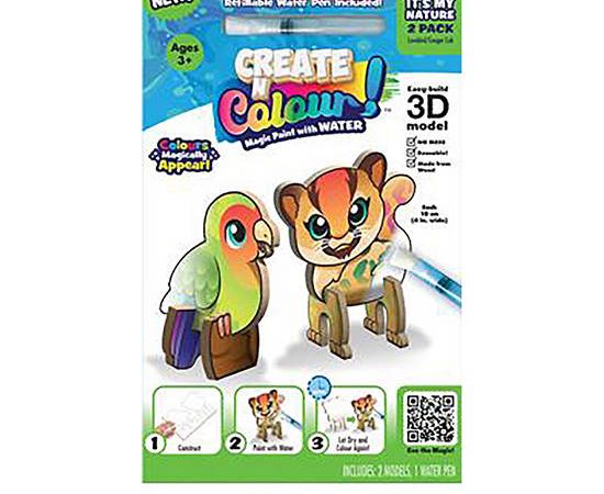CREATE N COLOUR Toy Coloring Set It'S My Nature Pack 2 Pcs Lovebird/Cougar Cub Multi-Color