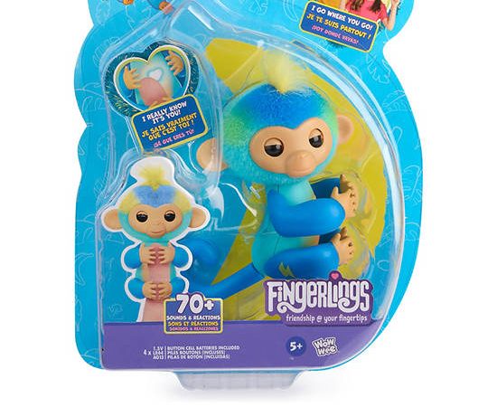 FINGERLINGS Interactive Toy Basic Monkey Leo Blue
