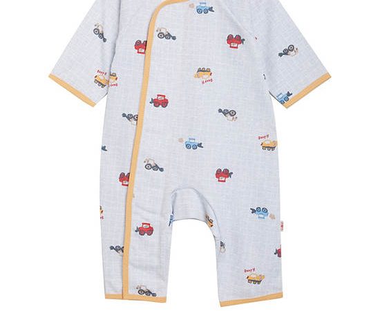 Angel Baby Unisex Infant Jumpsuit Long Sleeves Print Truck Grey