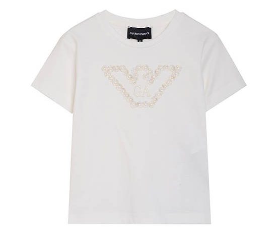 EMPORIO ARMANI Girl T-Shirt Short Sleeves SS25 Off White