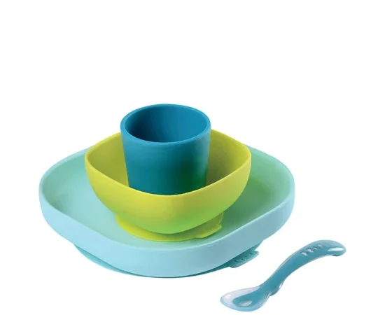 BEABA Silicone Meal Set 4 Pcs Light Blue