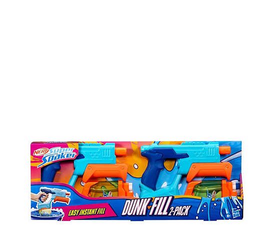 NERF Water Gun Dunk Fill Super Soaker Pack 2 Blue