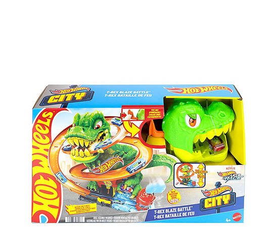 HOTWHEELS Vehicle Toy City T-Rex Vs Fire Station JBM73